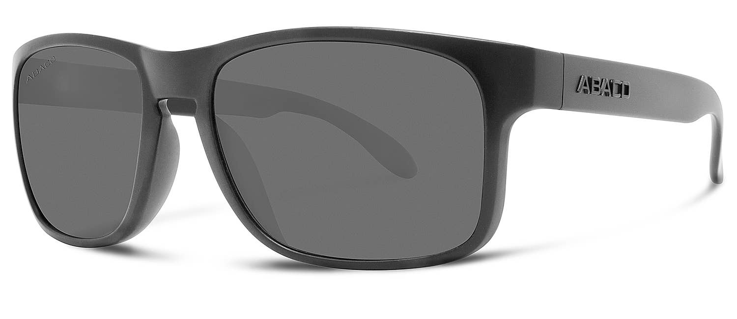 Abaco Tiki sunglasses Dark Grey Wood Style Frame Polarized Grey Lenses 